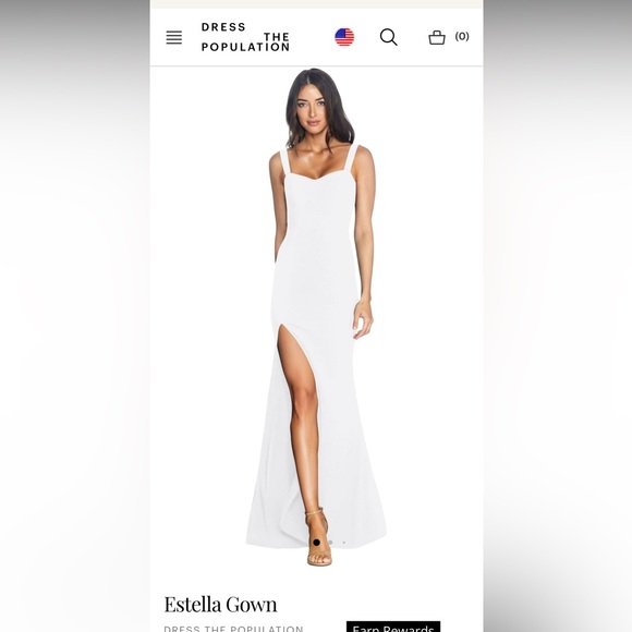 Dress the Population | Dresses | Estella Gown Dress The Population Size  Medium M Wedding Bride Bridal Maxi | Poshmark